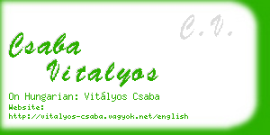 csaba vitalyos business card